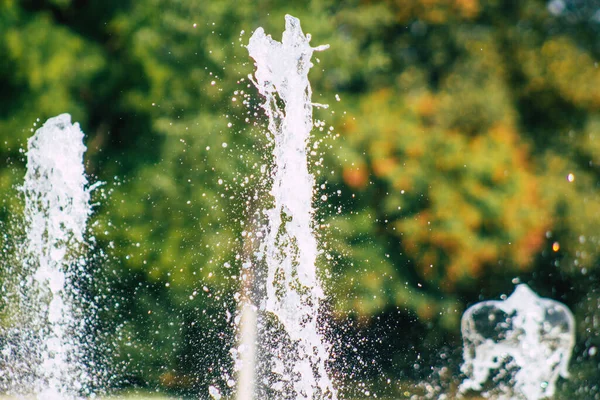 Reims, Fransa 'yı 12 Eylül 2020' de Fransa 'nın Grand Est bölgesinde yer alan ve Avrupa' nın en eski şehirlerinden biri olan Reims şehir merkezindeki bir çeşmeye bakıyor.