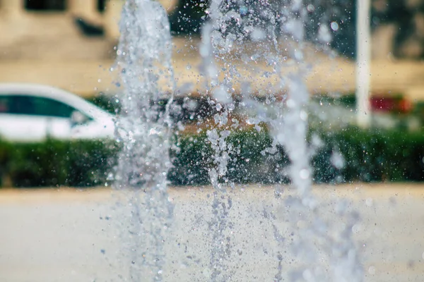 Reims France September 2020 Zicht Een Fontein Gelegen Het Centrum — Stockfoto