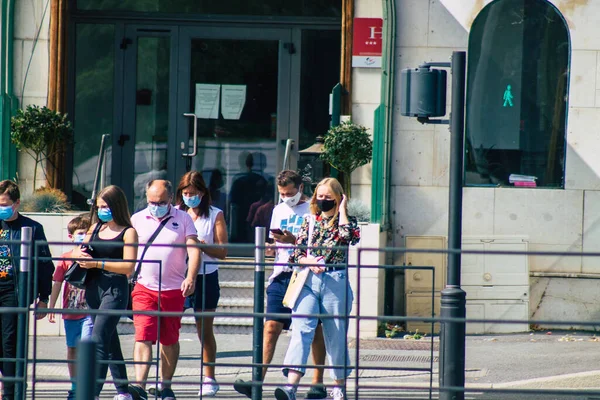 Reims Frankrijk September 2020 Zicht Niet Geïdentificeerde Toeristen Die Straten — Stockfoto