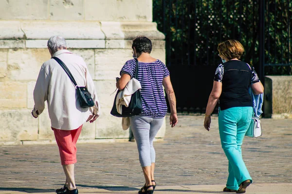 Reims França Setembro 2020 Vista Turistas Não Identificados Visitando Andando — Fotografia de Stock