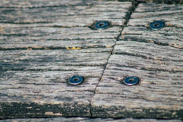 Close Van Een Rustieke Houten Brug Een Vijver Het Franse — Stockfoto