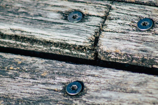 Close Van Een Rustieke Houten Brug Een Vijver Het Franse — Stockfoto