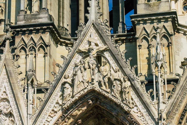 Reims France September 2020 View External Facade Roman Catholic Notre — 스톡 사진