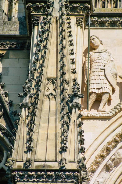 Reims France September 2020 View External Facade Roman Catholic Notre — 스톡 사진