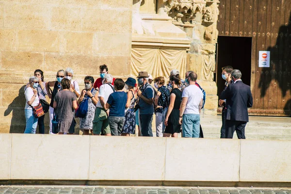 Reims França Setembro 2020 Vista Turistas Não Identificados Visitando Andando — Fotografia de Stock