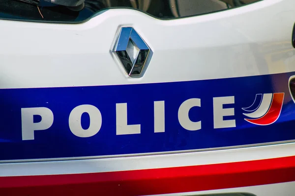 Reims France Вересня 2020 Вид Традиційний Французький Поліцейський Автомобіль Припаркований — стокове фото