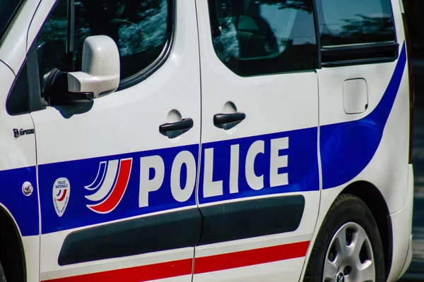 Reims França Setembro 2020 Vista Carro Policial Francês Tradicional Estacionado — Fotografia de Stock