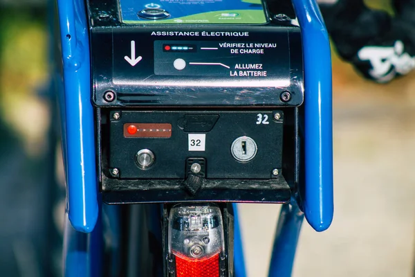 Reims Francia Septiembre 2020 Vista Bicicletas Accesibles Para Alquilar Por — Foto de Stock