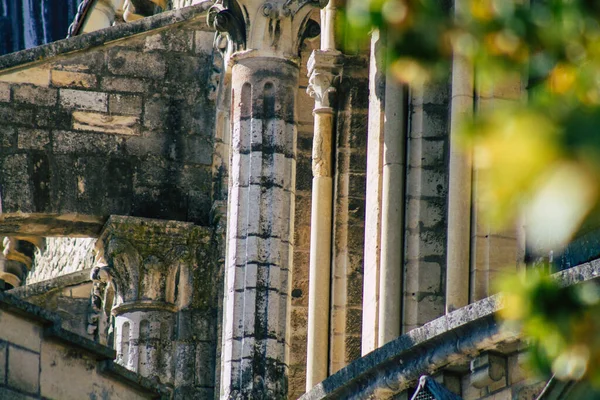 Reims Francie Září 2020 Pohled Vnější Fasádu Baziliky Saint Remiho — Stock fotografie