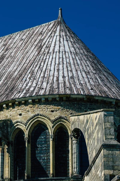 Reims France Вересня 2020 Вид Зовнішнього Фасаду Базиліки Сен Ремі — стокове фото
