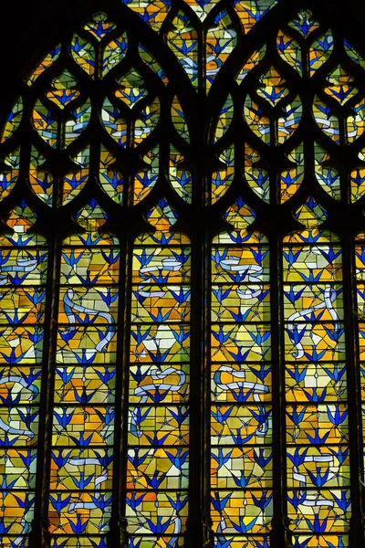 Fransa 'yı 21 Eylül 2020' de, Fransa 'nın Grand Est bölgesindeki tarihi bir eser olan Reims' deki bir ortaçağ manastırı kilisesi olan Saint-Remi Bazilikası 'nın içindeki vitraylı pencerelere bakıyor.