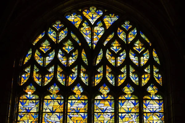 Reims France Septiembre 2020 Vista Vidrieras Dentro Basílica Saint Remi — Foto de Stock