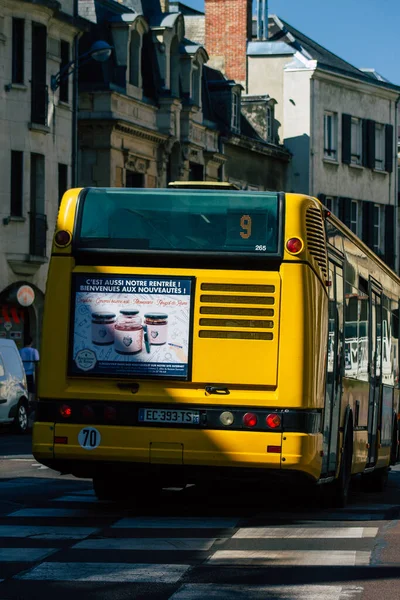 Reims France Вересня 2020 Вид Традиційний Міський Автобус Пасажирів Їдуть — стокове фото
