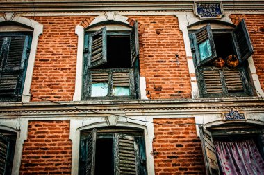 Nepal 'den eski bir evin dış görünüşü