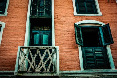 Nepal 'den eski bir evin dış görünüşü