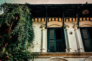 Nepal 'den eski bir evin dış görünüşü