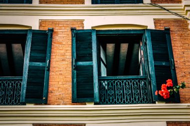 Nepal 'den eski bir evin dış görünüşü