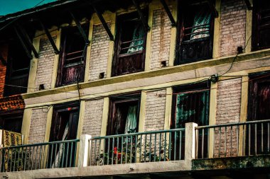 Nepal 'den eski bir evin dış görünüşü