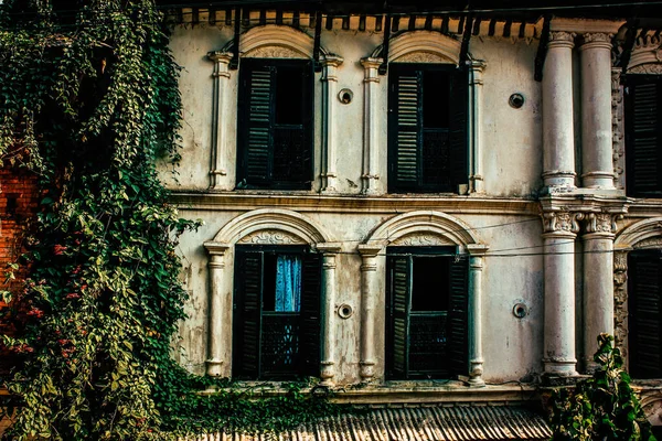 Vista Fachada Uma Antiga Casa Nepal — Fotografia de Stock