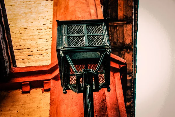 Vista Fachada Una Antigua Casa Nepal — Foto de Stock