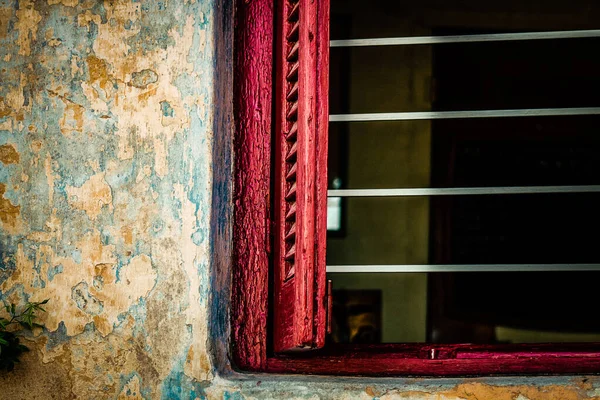 Vista Fachada Una Casa Antigua Grecia — Foto de Stock