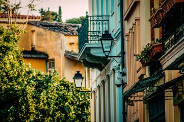 Yunanistan 'da eski bir evin dış görünüşü