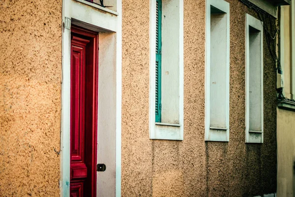 Vista Fachada Uma Antiga Casa Grécia — Fotografia de Stock