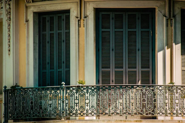 Vista Fachada Una Casa Antigua Grecia — Foto de Stock