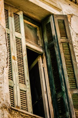 Yunanistan 'da eski bir evin dış görünüşü