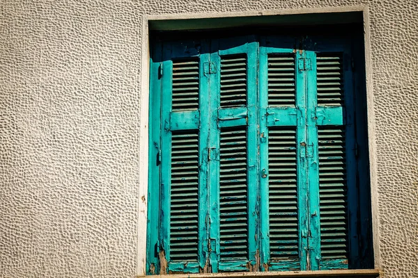 Vista Fachada Una Casa Antigua Grecia — Foto de Stock