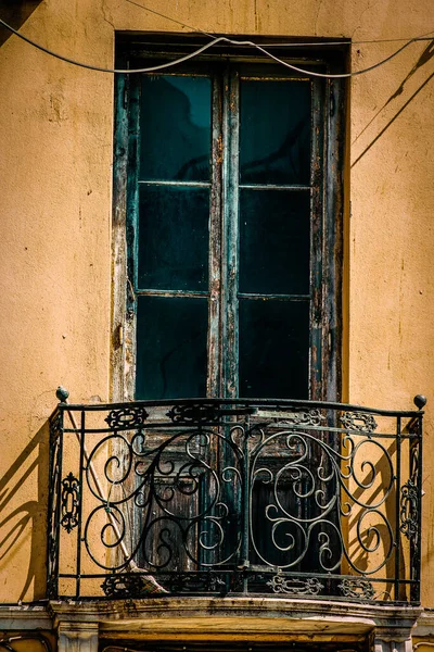 Vista Fachada Uma Antiga Casa Grécia — Fotografia de Stock