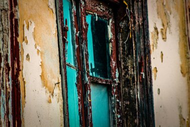 Yunanistan 'da eski bir evin dış görünüşü