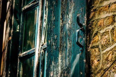 Yunanistan 'da eski bir evin dış görünüşü