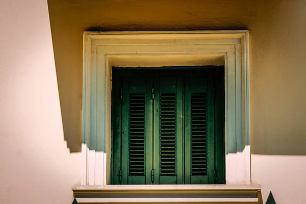 Vista Fachada Una Casa Antigua Grecia — Foto de Stock