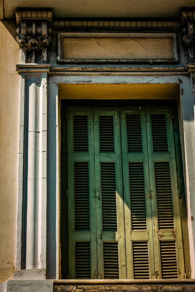 Blick Auf Die Fassade Eines Alten Hauses Griechenland — Stockfoto