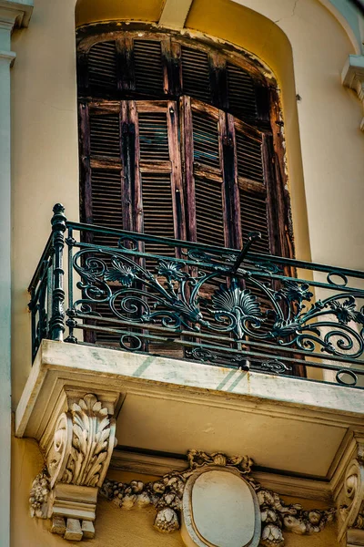 Vista Fachada Uma Antiga Casa Grécia — Fotografia de Stock