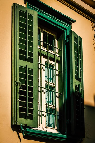 Vista Fachada Uma Antiga Casa Grécia — Fotografia de Stock