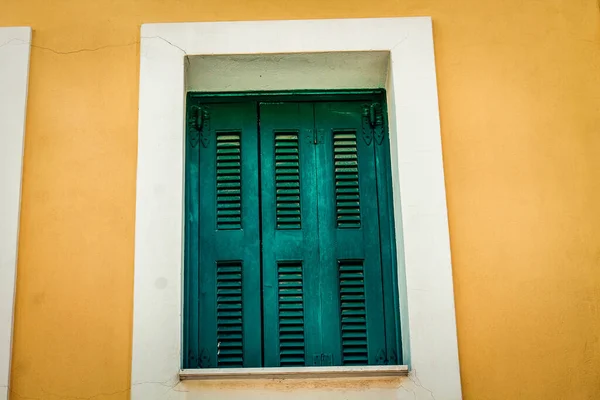 Vista Fachada Una Casa Antigua Grecia — Foto de Stock