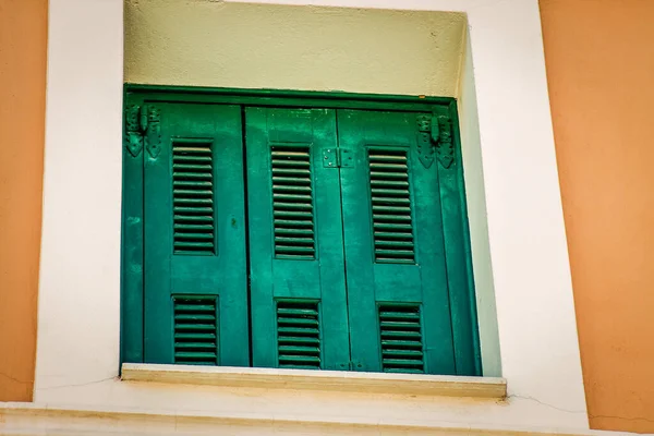 Blick Auf Die Fassade Eines Alten Hauses Griechenland — Stockfoto