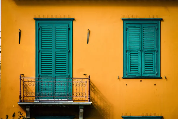 Vista Fachada Una Casa Antigua Grecia — Foto de Stock