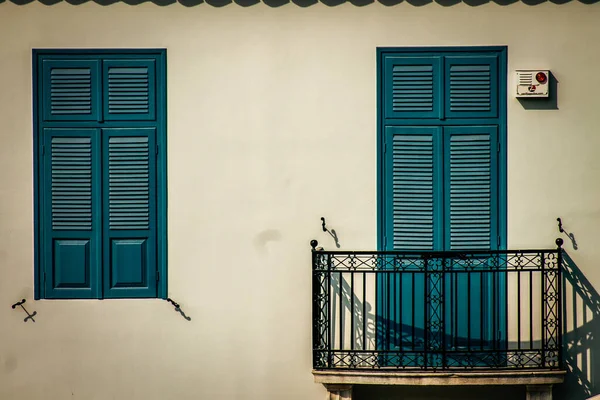 Vista Fachada Uma Antiga Casa Grécia — Fotografia de Stock