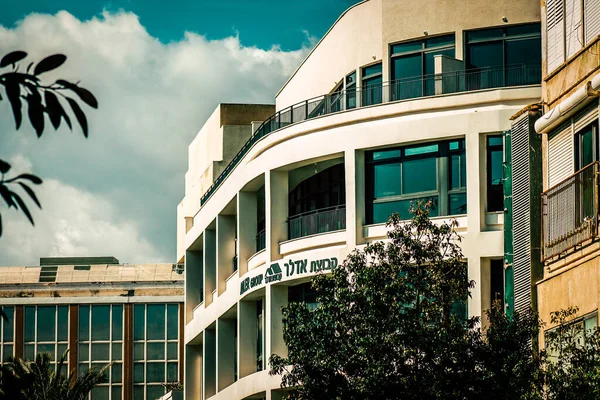 Vue Façade Bâtiment Moderne Dans Les Rues Tel Aviv Israël — Photo