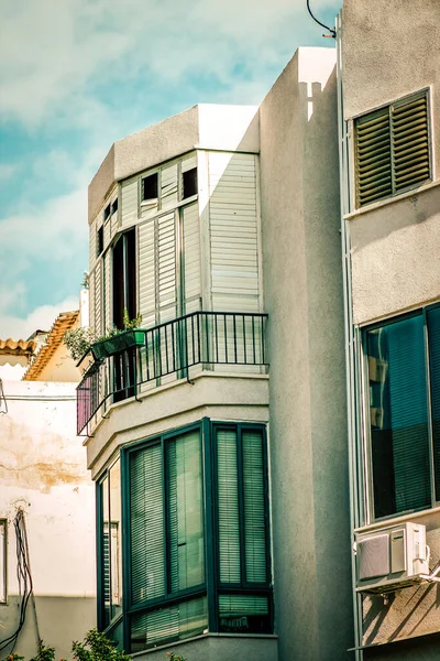 Kilátás Homlokzat Egy Modern Épület Utcáin Tel Aviv Izraelben — Stock Fotó