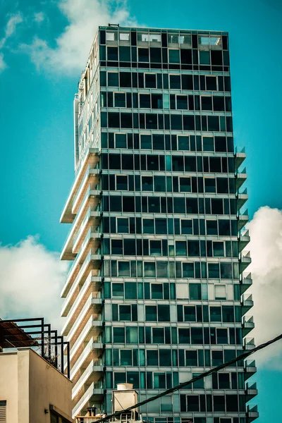 Vue Façade Bâtiment Moderne Dans Les Rues Tel Aviv Israël — Photo