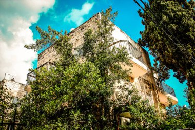 İsrail 'deki Kudüs' ün tarihi bölgesindeki bir binanın dış görünüşü