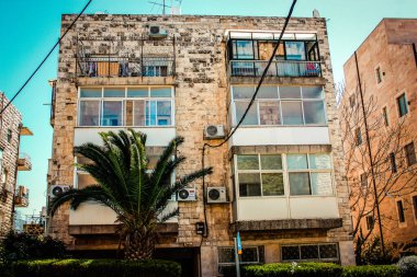 İsrail 'deki Kudüs' ün tarihi bölgesindeki bir binanın dış görünüşü