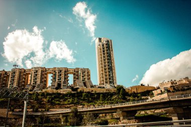 İsrail 'deki Kudüs' ün tarihi bölgesindeki bir binanın dış görünüşü