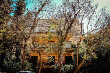 İsrail 'deki Kudüs' ün tarihi bölgesindeki bir binanın dış görünüşü