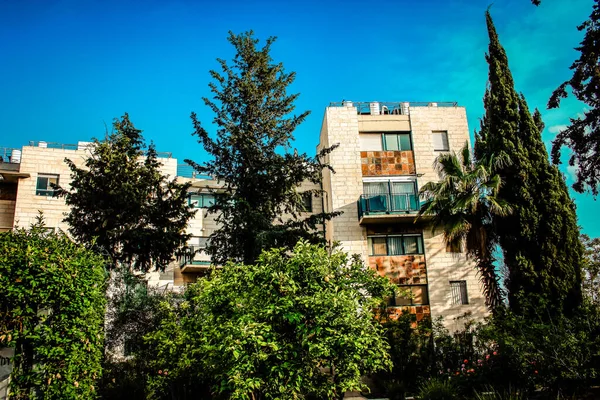 Blick Auf Die Fassade Eines Gebäudes Historischen Viertel Von Jerusalem — Stockfoto