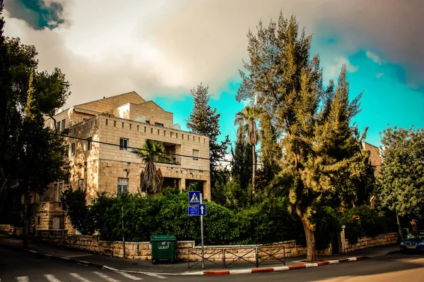 Vista Fachada Edifício Bairro Histórico Jerusalém Israel — Fotografia de Stock